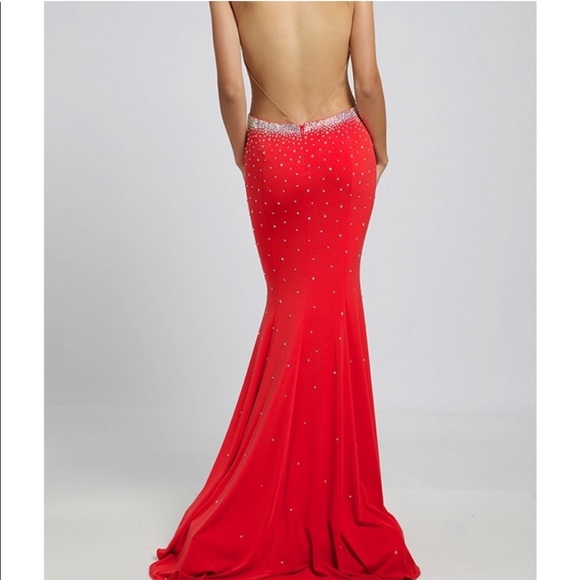 Jovani Red Crystal Gown - Picture 3 of 9